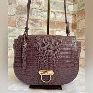 Paul Costelloe leather flap over shoulder bag